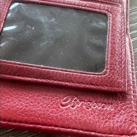 Brighton Red Leather Croc Heart Accent Stitched Crossbody Bag Wallet Organizer - Picture 13 of 16